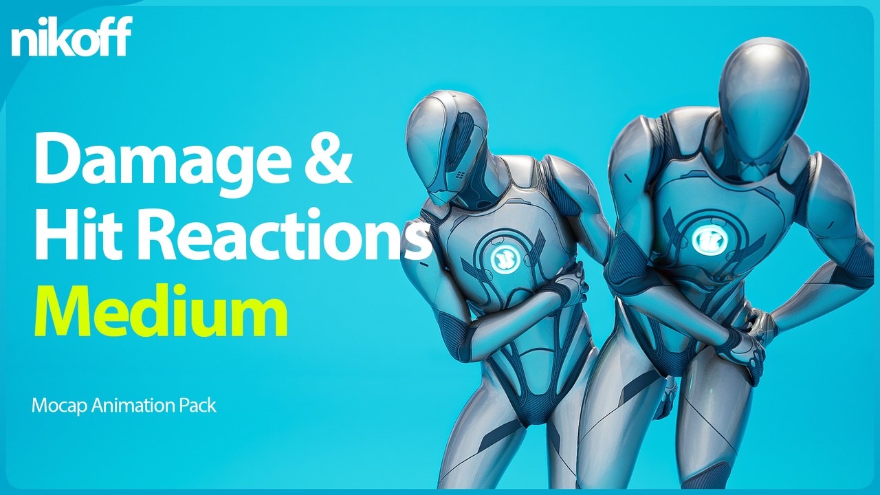 Damage & Hit Reactions Medium - Mocap Animation Pack